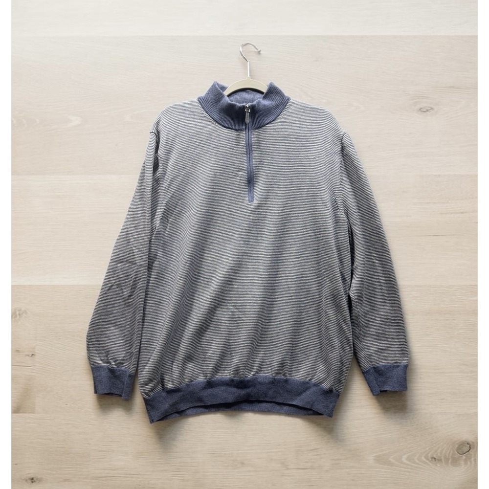 Vineyard Vines 1/4 Zip Pullover Sweater Men Size Medium Merino Wool Blue